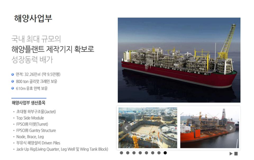 사진은 해양산업부 생산품목 리스트들. [사진출처=삼강엠앤티]