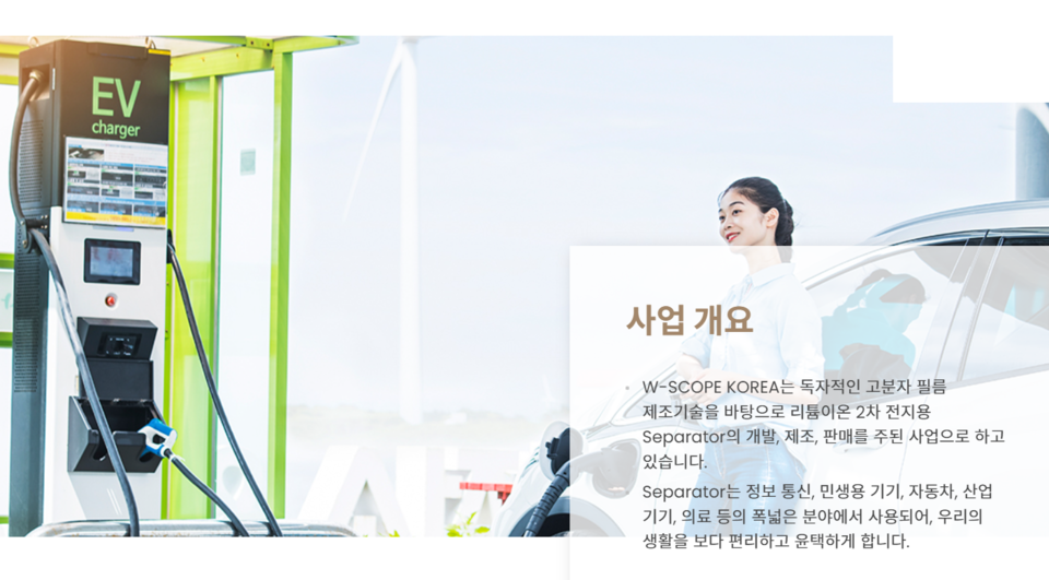 2016년 설립된 더블유씨피는 2차전지 분리막 개발 및 생산 전문 기업이다. 분리막이란 전기차에 탑재되는 리튬이온 배터리에 반드시 필요한 소재다. 사진은 더블유씨피 '리튬이온 2차전지'에 대한 설명. [사진출처=더블유씨피]