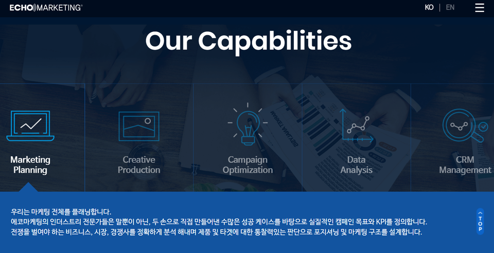 에코마케팅은 광고대행업을 시작으로 2003년 3월 설립되었고, 현재 디지털 광고대행 시장을 선도하는 디지털 마케팅 역량을 보유한 기업이다. [사진출처=에코마케팅]