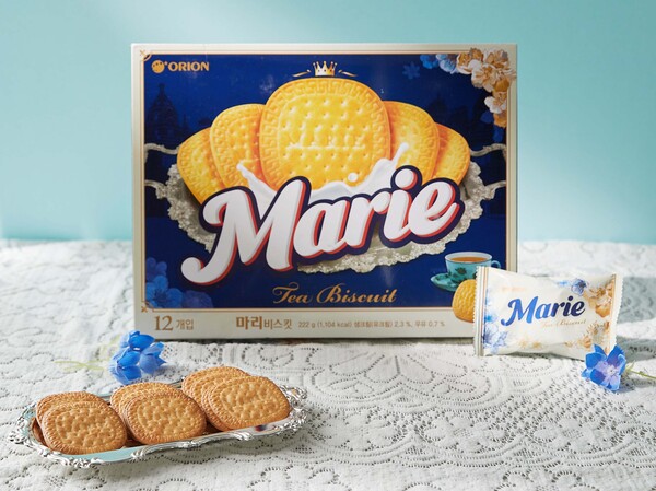 오리온은 진한 밀크 풍미의 티푸드 비스킷 신제품 ‘마리비스킷’을 출시했다고 30일 밝혔다.[사진제공=오리온]