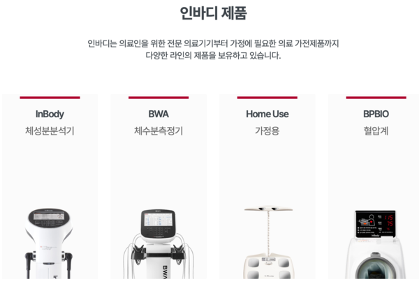 인바디는 1996년 설립돼, 2000년 코스닥에 상장한 글로벌 헬스케어 기업이다. 체성분분석기, 체수분측정기, 자동혈압계, 컨슈머, 신장계, 소프트웨어 등의 사업을 영위하고 있다.[사진출처=인바디]