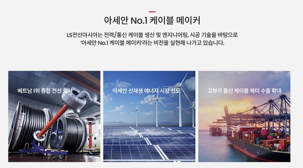 LS전선아시아는 2015년에 설립된 대한민국 최초의 외국계기업 지배 지주회사다. 베트남의 LS-VINA 및 LSCV, 미얀마의 LSGM 법인을 두고 있다. [사진출처=LS전선아시아]