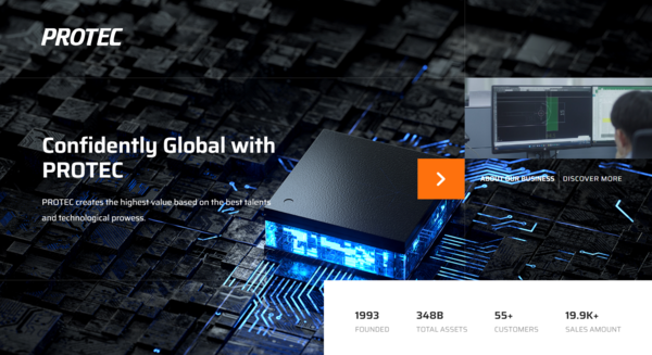 프로텍은 1997년 9월 1일 설립되어 2001년 8월 코스닥에 상장했다. 반도체 제조용 장비 등을 생산하는 공정 장비 제조 전문회사로 주요 고객사로는 삼성전자, SK하이닉스, 앰코테크놀로지, 엘지전자, 스태츠칩팩코리아 등이 있다. [사진 출처=프로텍]