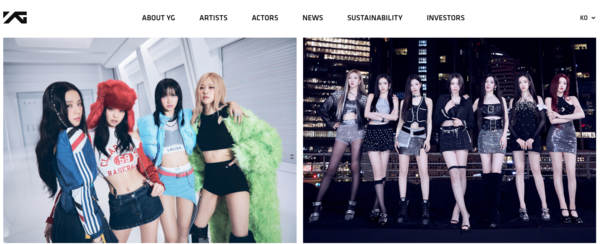 1998년 설립된 와이지엔터테인먼트는 블랙핑크(왼편), 악뮤, 트레저, 베이비몬스터(오른편) 등 인기 아티스트를 보유하고 있는 글로벌 엔터테인먼트 기업이다. 2011년 11월 코스닥 시장에 상장했다. [사진출처=와이지엔터테인먼트]