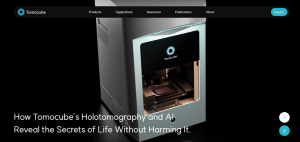 2015년 8월 설립된 토모큐브는 홀로토모그래피 기술을 활용한 3차원 비표지(Label-free) 세포 이미징 장비 및 분석 소프트웨어 개발 전문 기업이다. [사진출처=토모큐브]