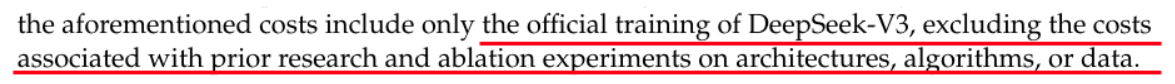 실질적으로 투자된 비용이 이보다 훨씬 많다면 딥시크의 충격은 ‘찻잔속의 태풍’에 그칠 수도 있다는 분석이다. [사진출처=딥시크 기술보고서]